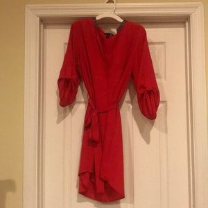 Silk elegant red dress